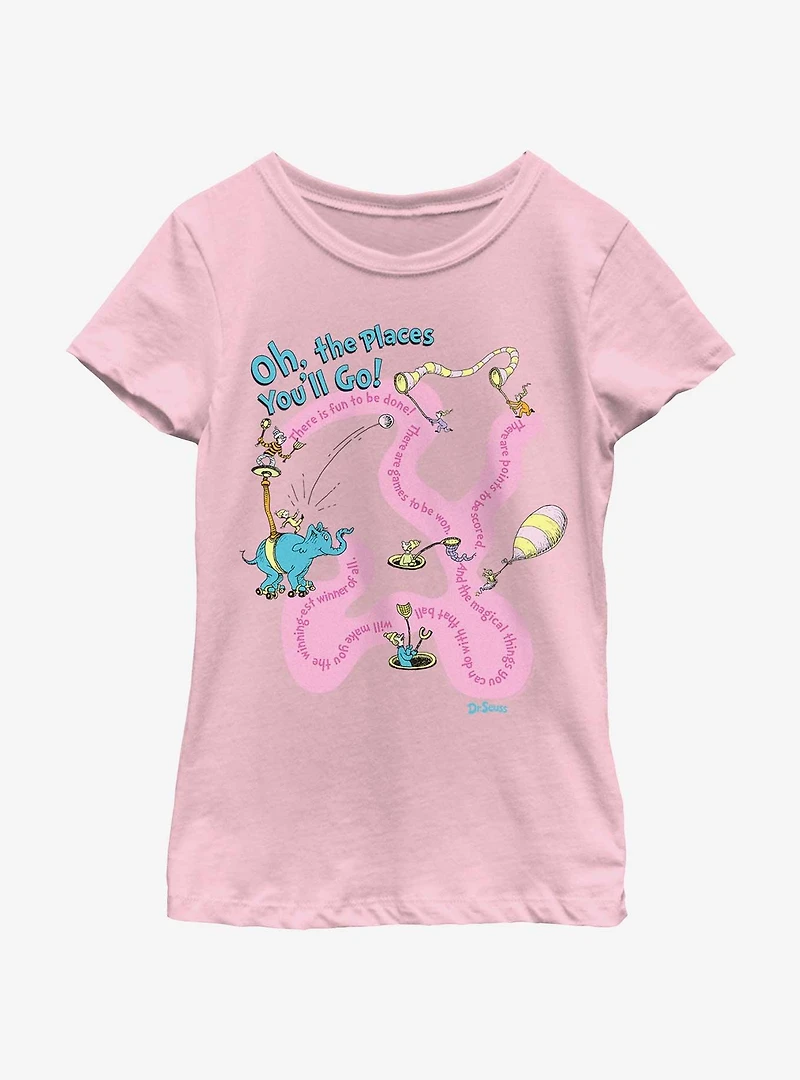Dr. Seuss Journeying The Places You'll Go Youth Girls T-Shirt