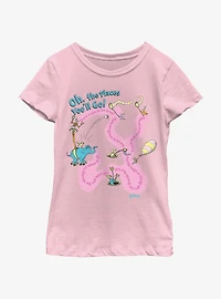 Dr. Seuss Journeying The Places You'll Go Youth Girls T-Shirt