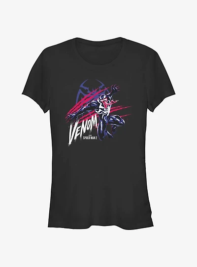 Marvel Spider-Man 2 Game Venom Scratch Portrait Girls T-Shirt