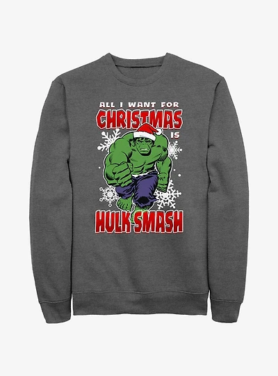 Marvel The Hulk Christmas Hulk Smash Sweatshirt