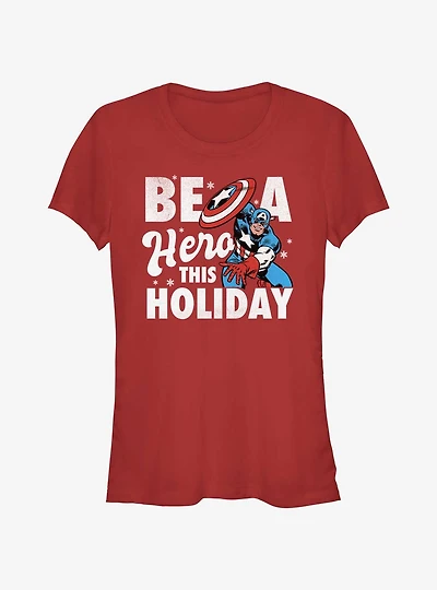 Marvel Captain America Holiday Hero Girls T-Shirt