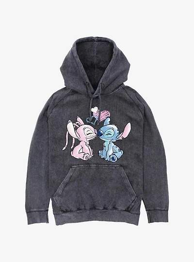 Disney Lilo & Stitch Stitch & Angel Mineral Wash Hoodie