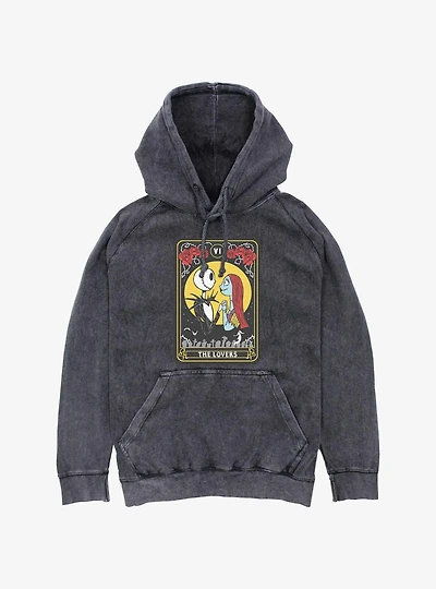 The Nightmare Before Christmas Jack & Sally The Lovers Tarot Mineral Wash Hoodie