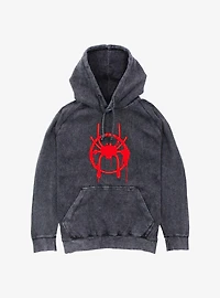 Marvel Spider-Man Miles Morales Spray Symbol Mineral Wash Hoodie