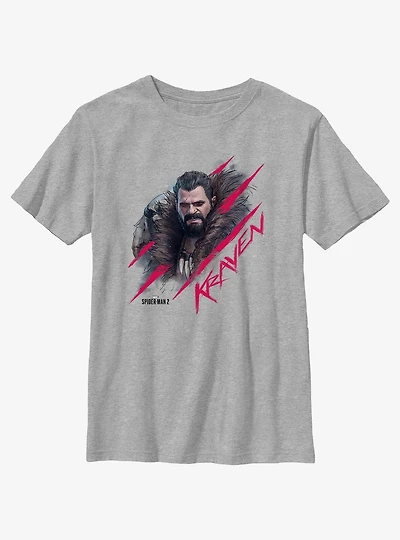 Marvel Spider-Man 2 Game Kraven Scratch Portrait Youth T-Shirt