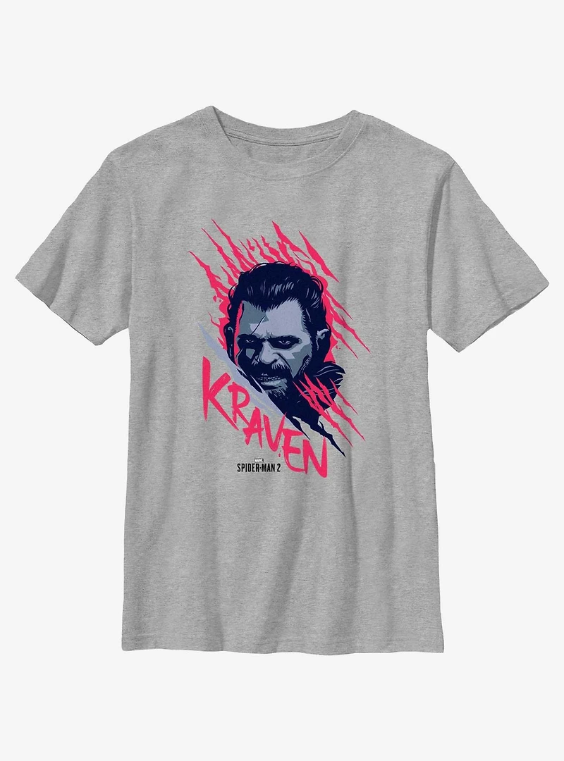 Marvel Spider-Man 2 Game Kraven Face Youth T-Shirt