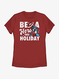 Marvel Captain America Holiday Hero Womens T-Shirt