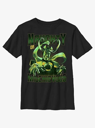 Marvel Loki Naughty Or Mischievous Youth T-Shirt