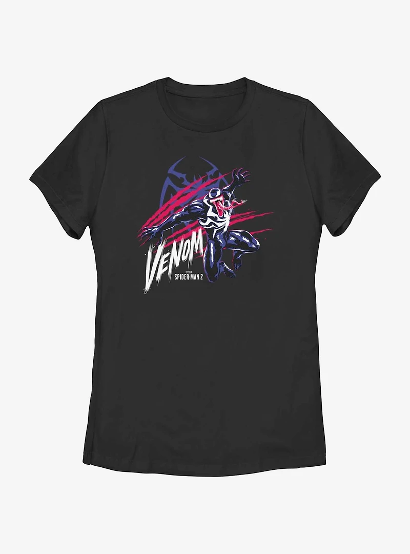 Marvel Spider-Man 2 Game Venom Scratch Portrait Womens T-Shirt