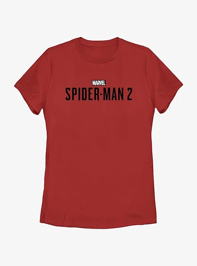 Marvel Spider-Man 2 Game Black Logo Womens T-Shirt