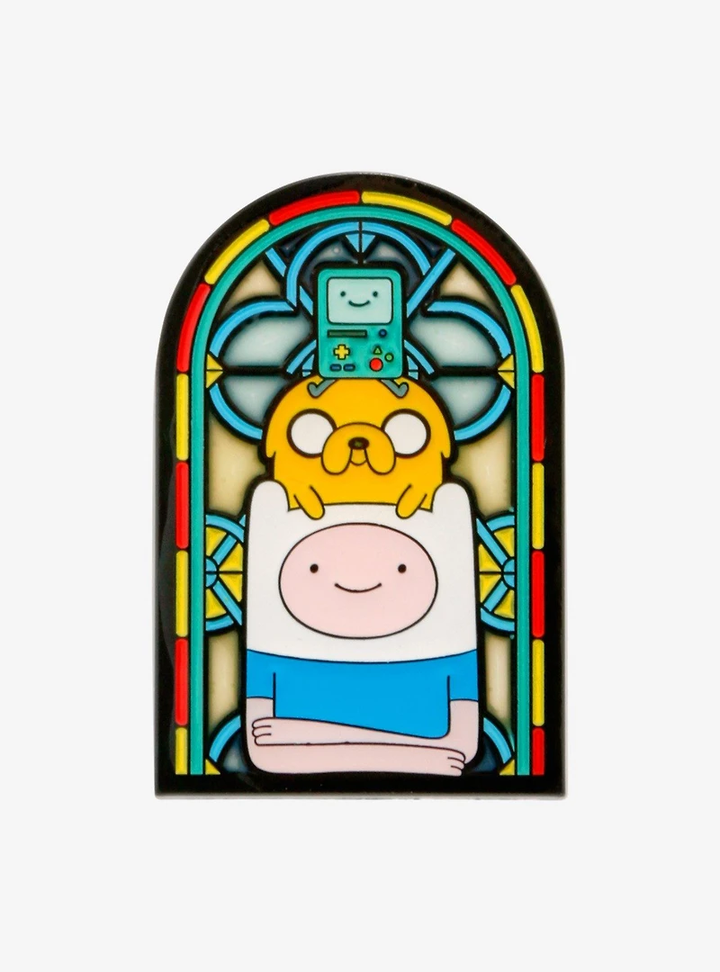 Adventure Time BMO, Jake, & Finn Stained Glass Portrait Enamel Pin - BoxLunch Exclusive