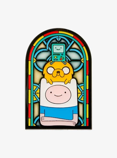 Adventure Time BMO, Jake, & Finn Stained Glass Portrait Enamel Pin - BoxLunch Exclusive
