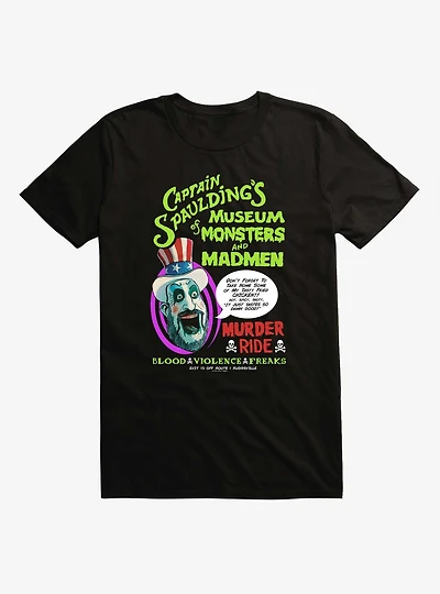 House Of 1000 Corpses Captain Spaulding's Museum Of Monsters And Mayhem T-Shirt