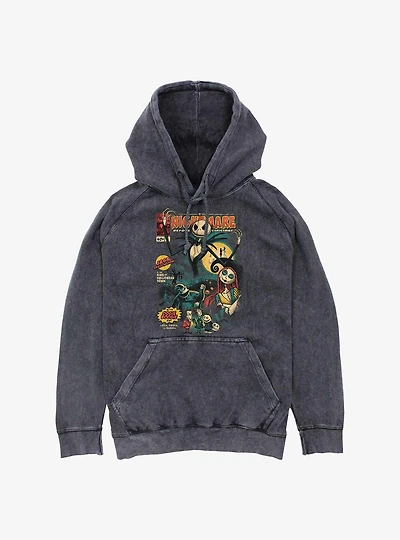 Disney Nightmare Before Christmas Comic Cover Mineral Wash Hoodie