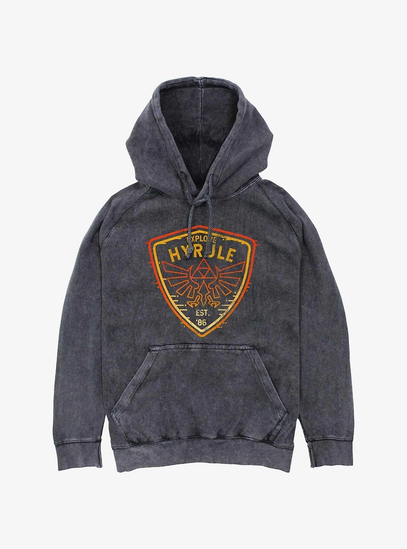 The Legend Of Zelda Explore Hyrule Mineral Wash Hoodie