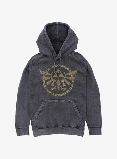 The Legend Of Zelda: Tears Kingdom Hyrule Crest Mineral Wash Hoodie