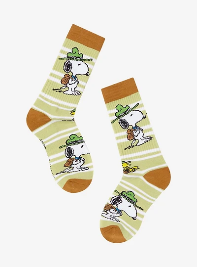 Peanuts Snoopy and Woodstock Scout Ringer Crew Socks - BoxLunch Exclusive