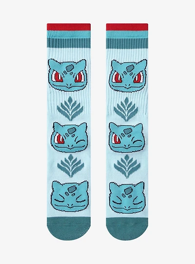 Pokémon Bulbasaur Faces Lined Crew Socks - BoxLunch Exclusive