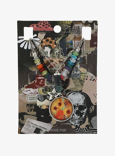 Sweet Society Flower Rainbow Bead Necklace Set