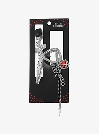 Social Collision® Black Rose & Spiked Heart Claw Hair Clip