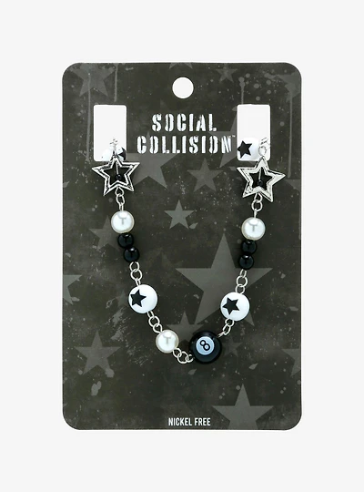 Social Collision 8 Ball Star Bead Necklace