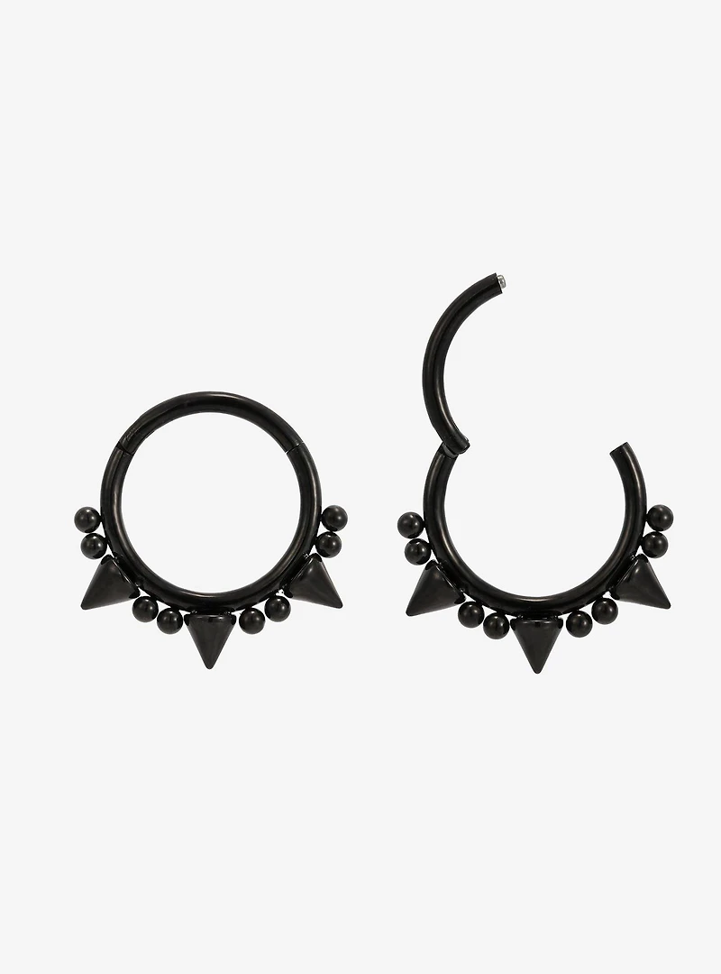 16G Steel Black Stud Ball Hinged Clicker