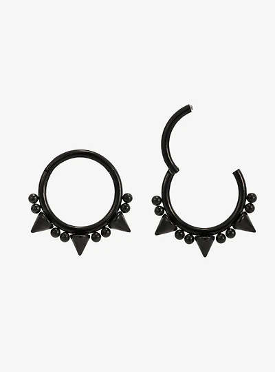 16G Steel Black Stud Ball Hinged Clicker