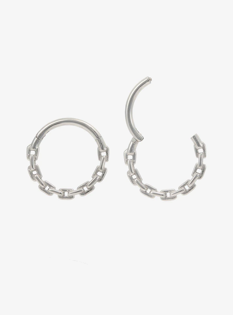 16G Steel Silver Chain Hinged Clicker
