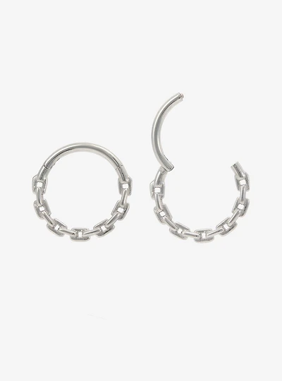 16G Steel Silver Chain Hinged Clicker