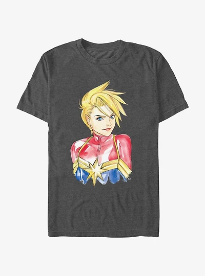 Marvel Captain Marvel Watercolor Sketch T-Shirt