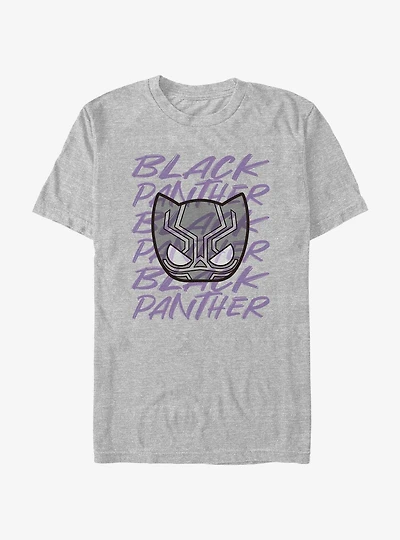 Marvel Black Panther Helmet Text Stack T-Shirt