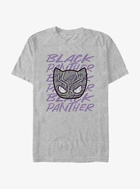 Marvel Black Panther Helmet Text Stack T-Shirt