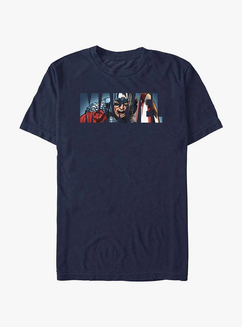 Marvel Captain America Logo Fill T-Shirt