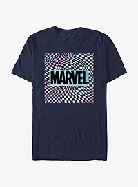 Marvel Warped Checkered Logo T-Shirt