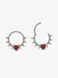 16G Steel Spike Heart Hinged Clicker 2 Pack