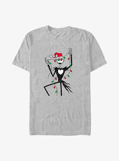 The Nightmare Before Christmas Santa Jack Christmas Lights Big & Tall T-Shirt