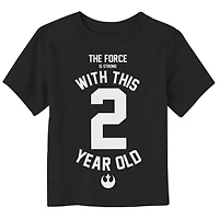 Star Wars Force Is Strong 2 Year Old Birthday Toddler T-Shirt