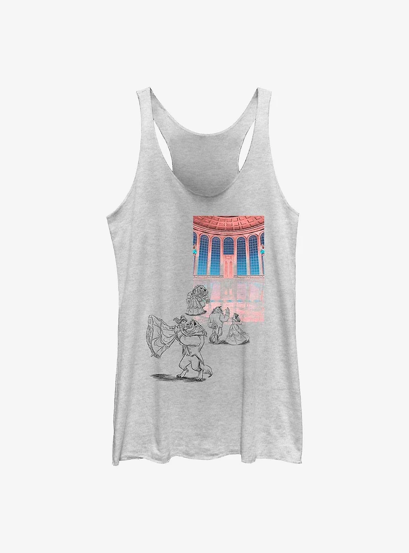 Disney Beauty and the Beast Ballroom Dance Sketch Girls Tank