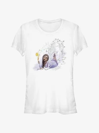 Disney Wish Watercolor Asha and Star Girls T-Shirt