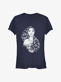 Disney Pocahontas Wind Outlined Girls T-Shirt