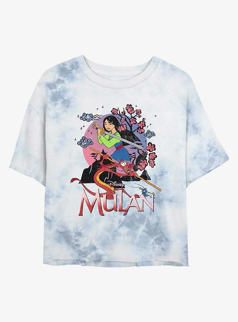 Disney Mulan Warrior Mulan Girls Tie-Dye Crop T-Shirt