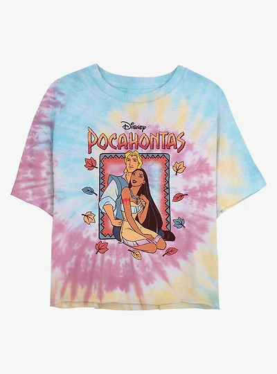 Disney Pocahontas John Smith and Pocahontas Girls Tie-Dye Crop T-Shirt