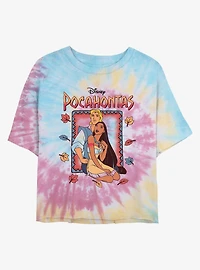 Disney Pocahontas John Smith and Pocahontas Girls Tie-Dye Crop T-Shirt