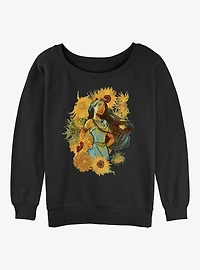 Disney Pocahontas Sunflowers In The Wind Girls Slouchy Sweatshirt