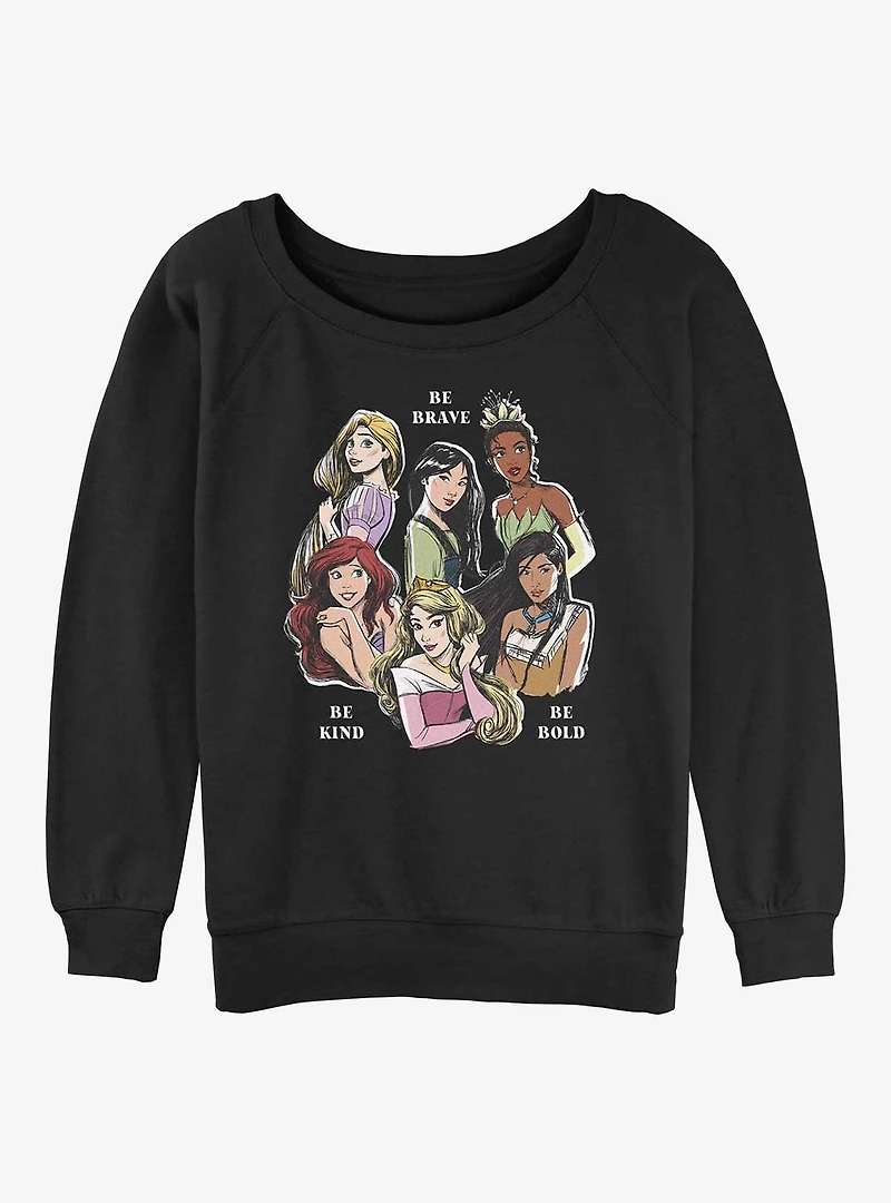 Disney Tangled Be Brave Kind Bold Girls Slouchy Sweatshirt