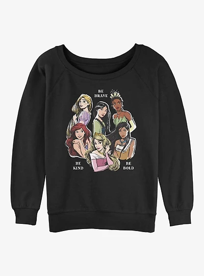 Disney Tangled Be Brave Kind Bold Girls Slouchy Sweatshirt