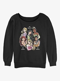 Disney Tangled Be Brave Kind Bold Girls Slouchy Sweatshirt