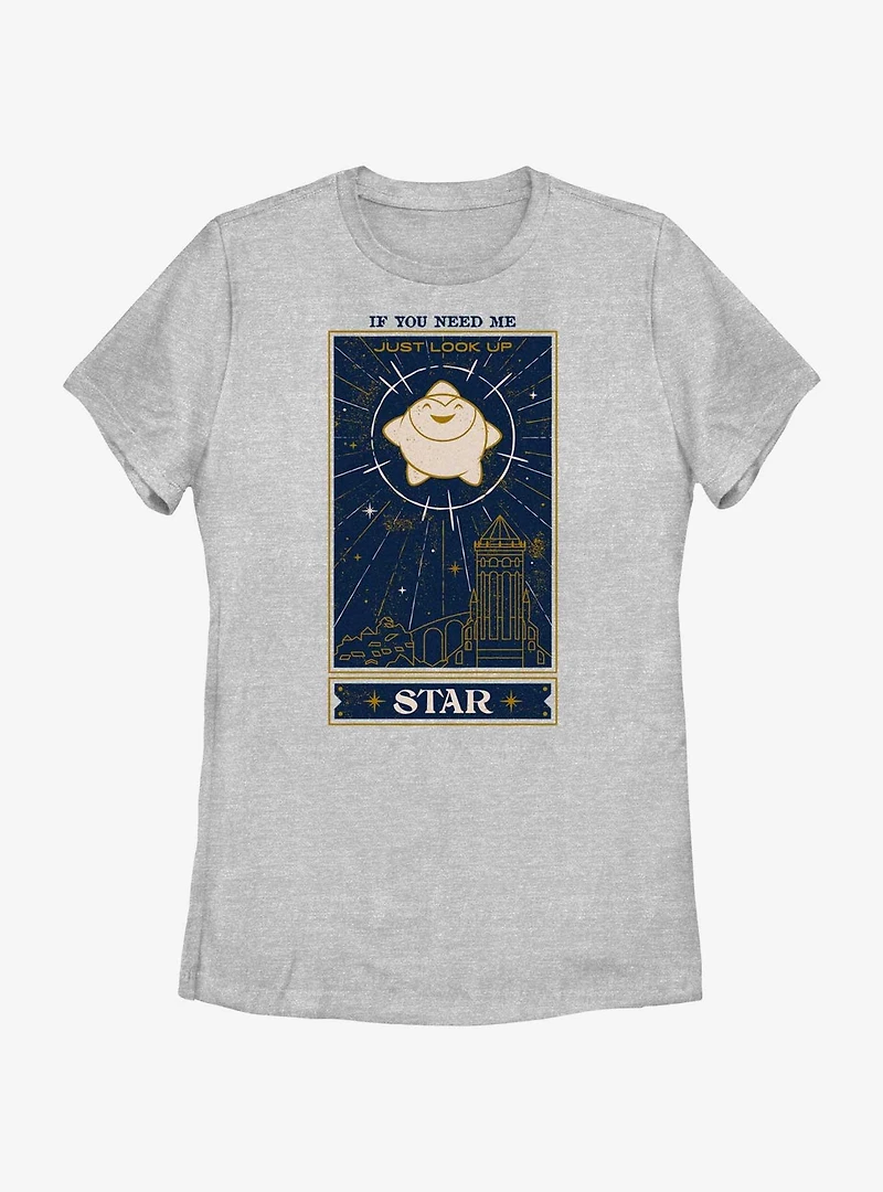 Disney Wish Just Look Up Star Card Womens T-Shirt