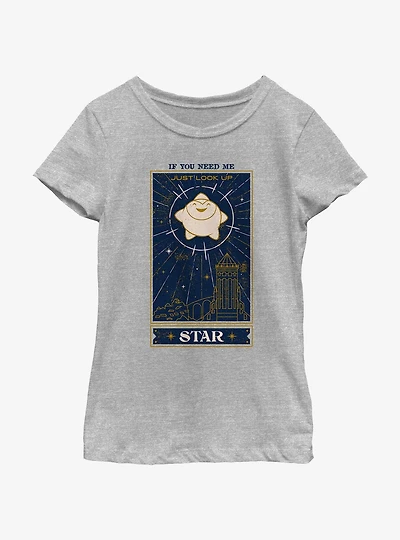 Disney Wish Just Look Up Star Card Youth Girls T-Shirt