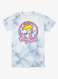 Mario Cat Princess Peach Tie-Dye T-Shirt